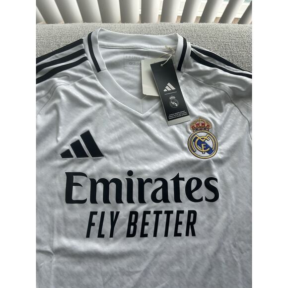 Adidas Real Madrid Long Sleeve Home Jersey 2024/25 Men’s Slim L New IT3442 White - Picture 3 of 9